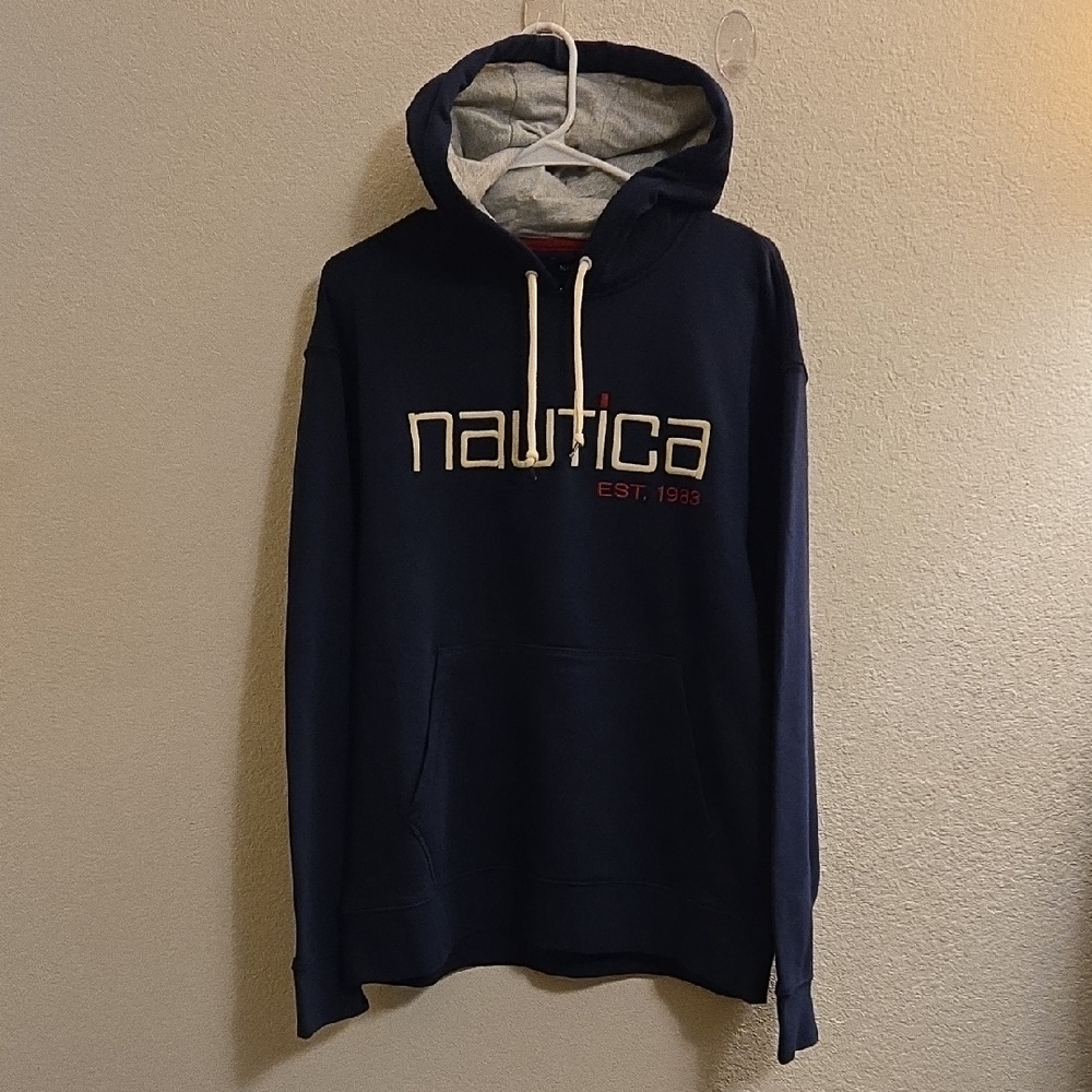 Nautica Dark Blue Hoodie with Logo - Large